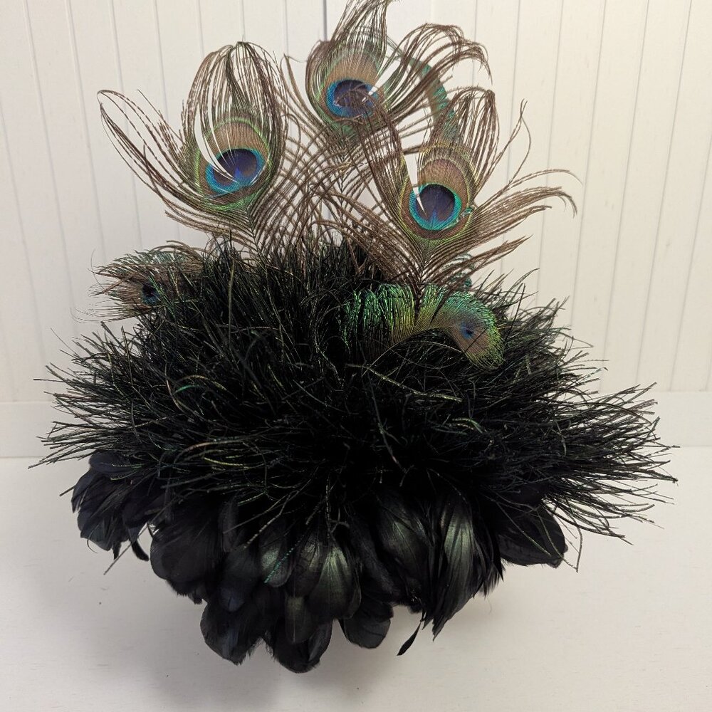 Vase w/ Peacock Feathers CLOSET CLOSING